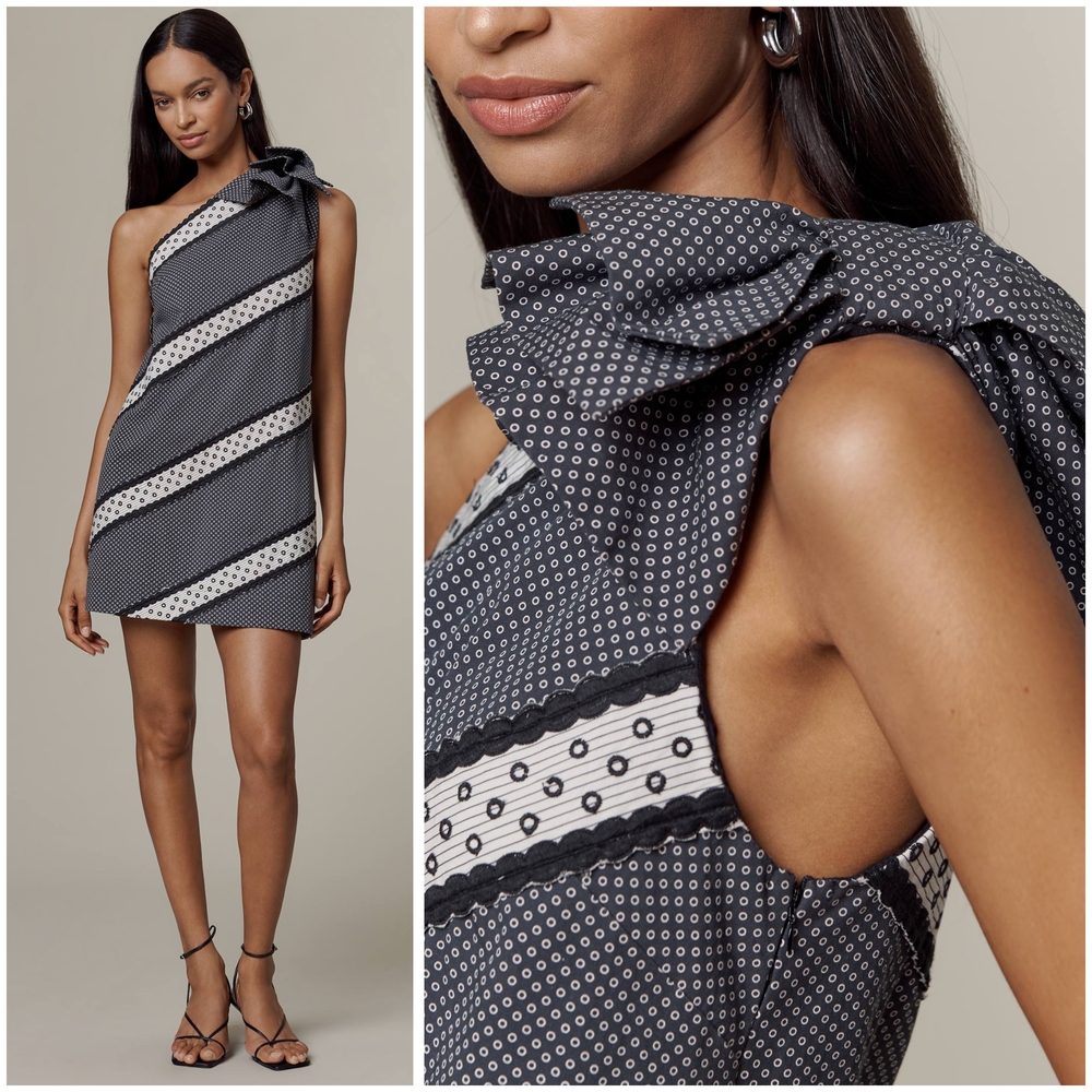 Anthropologie, Maeve One-Shoulder Embellished Bow Mini Dress - Picture 2 of 2
